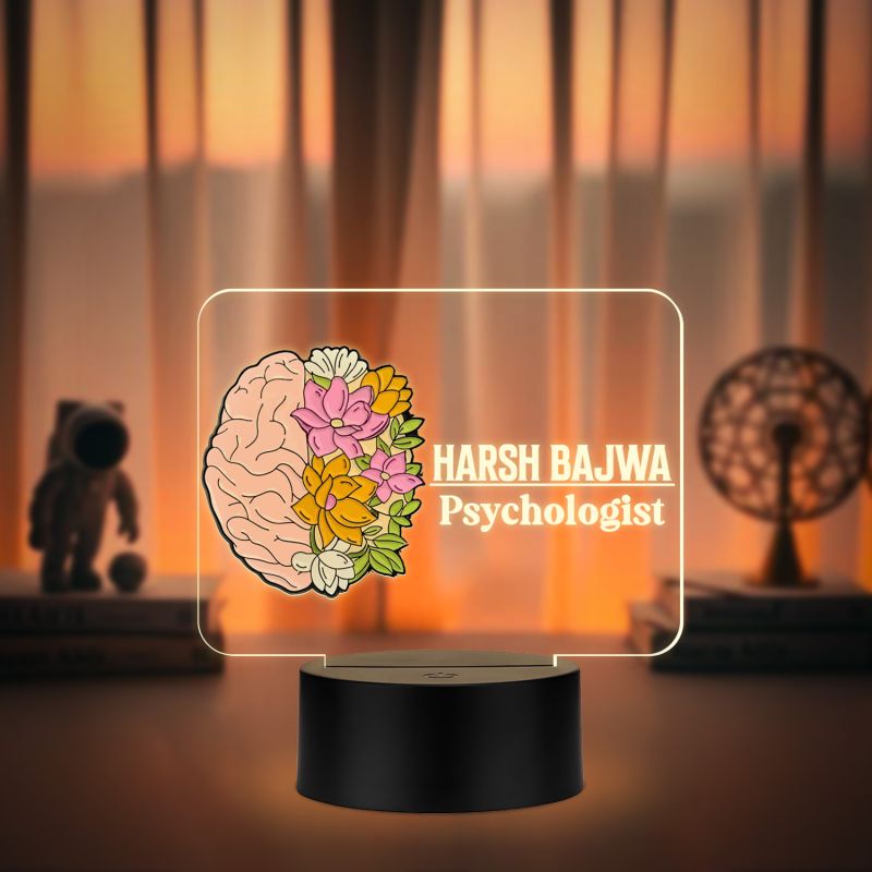 Personalized Doctor LED Night Lamp with Warm White Light Thankyou Gift for Doctor Appreciation Gift for Doctor Clinic & Hospital Decor Light (Psychologist Doctor Lamp)